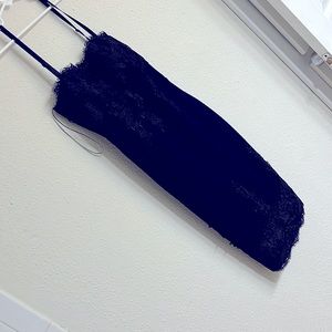 Black bodycon dress with lace detail